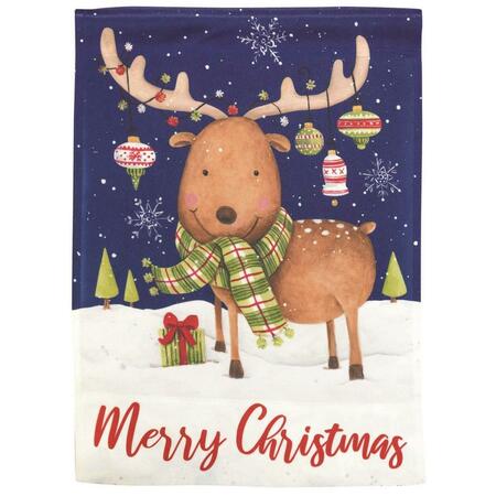 RECINTO 13 x 18 in. Reindeer Merry Christmas Print Garden Flag RE3458006